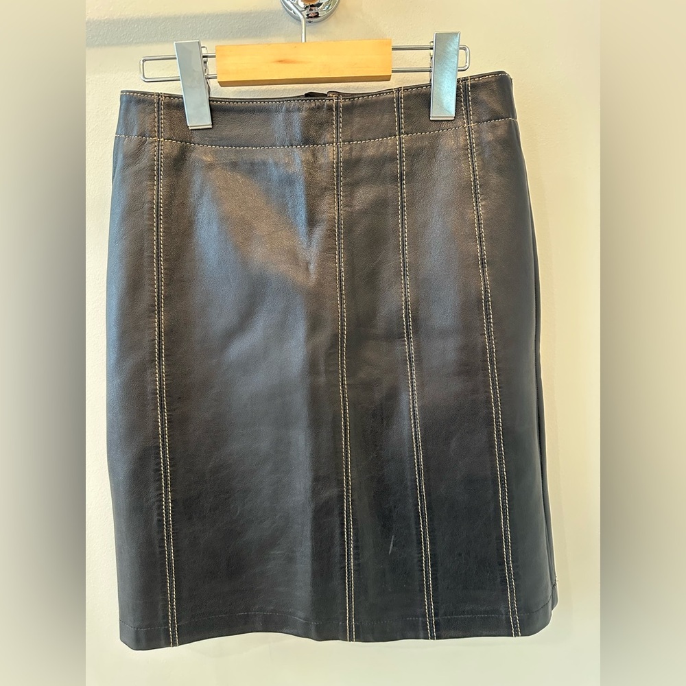 Black Faux Leather Skirt